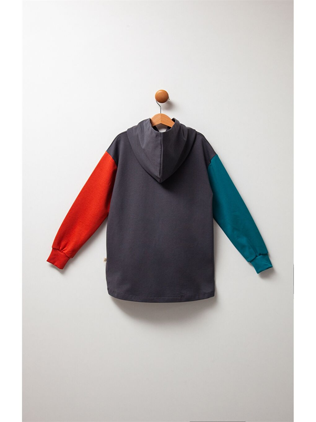 Antrasit Baskılı Uzun Kollu Erkek Çocuk Hoodie-1