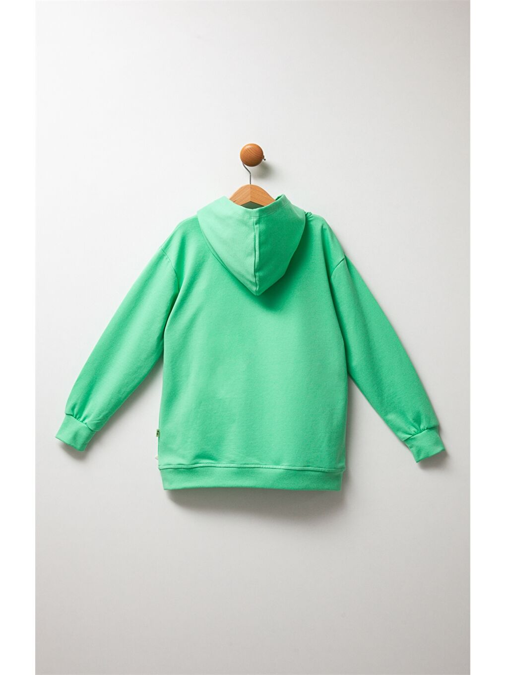 Yeşil Baskılı Uzun Kollu Erkek Çocuk Hoodie-1
