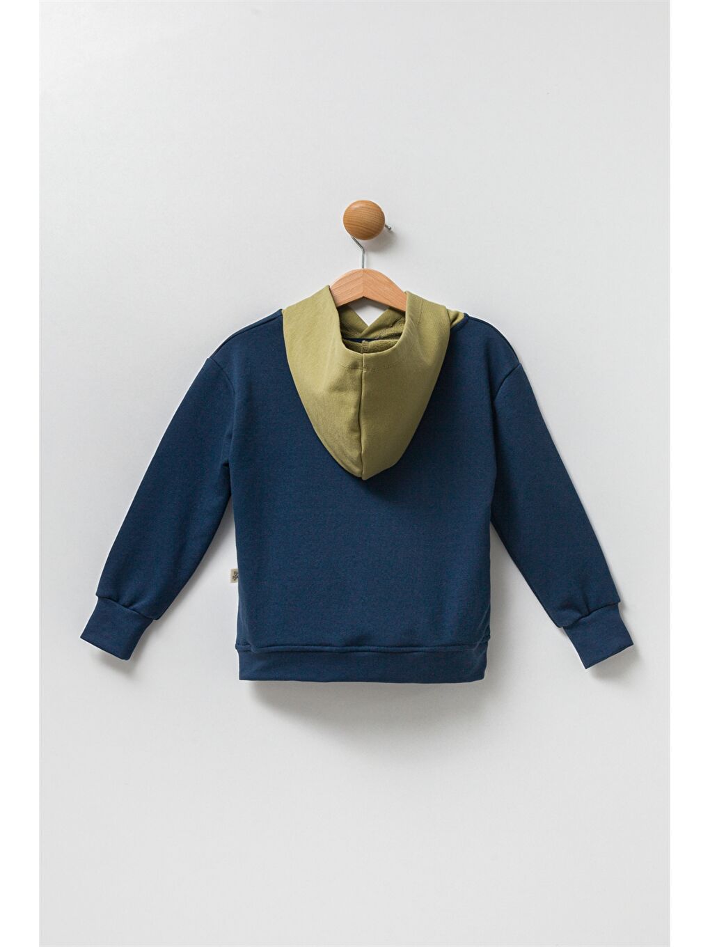 Lacivert Baskılı Uzun Kollu Erkek Bebek Hoodie-1