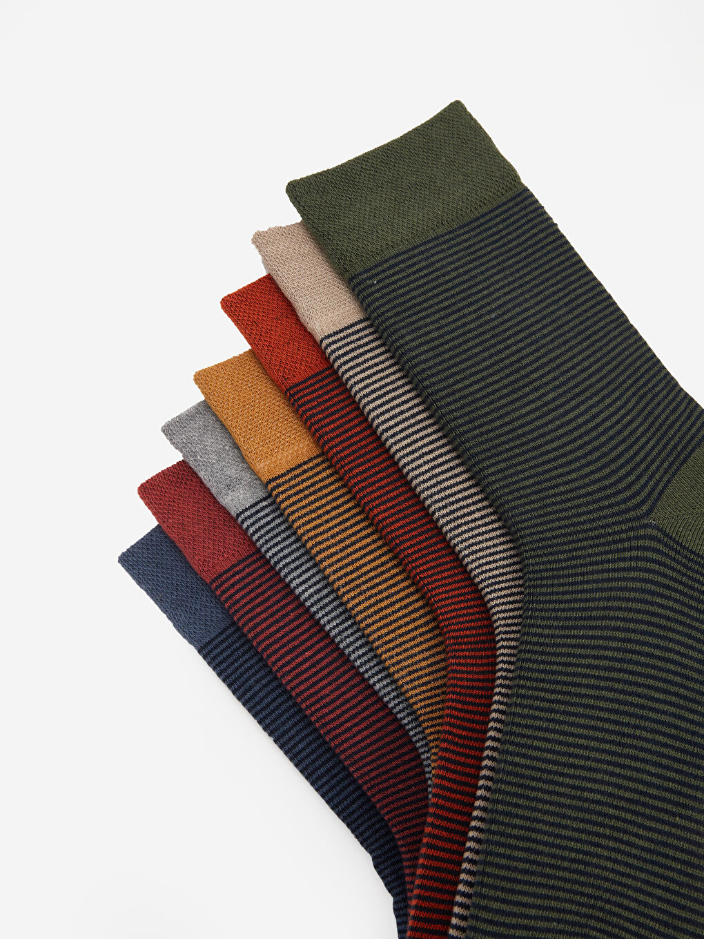 Karışık Çizgili Erkek Soket Çorap 7'li-2