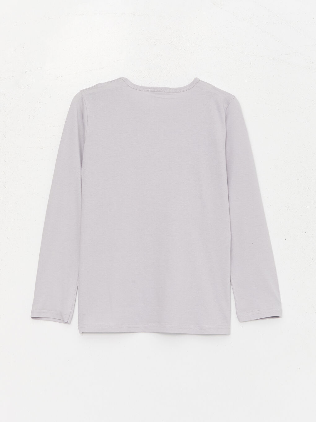 Gri Bisiklet Yaka Desenli Uzun Kollu Kız Çocuk Pijama Takımı-2