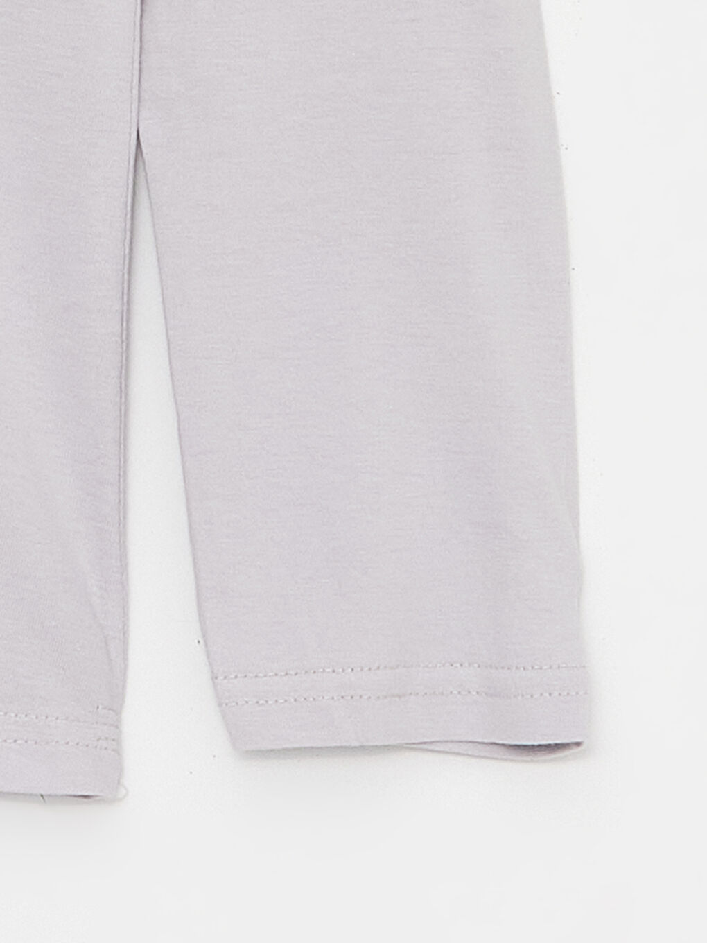 Gri Bisiklet Yaka Desenli Uzun Kollu Kız Çocuk Pijama Takımı-5