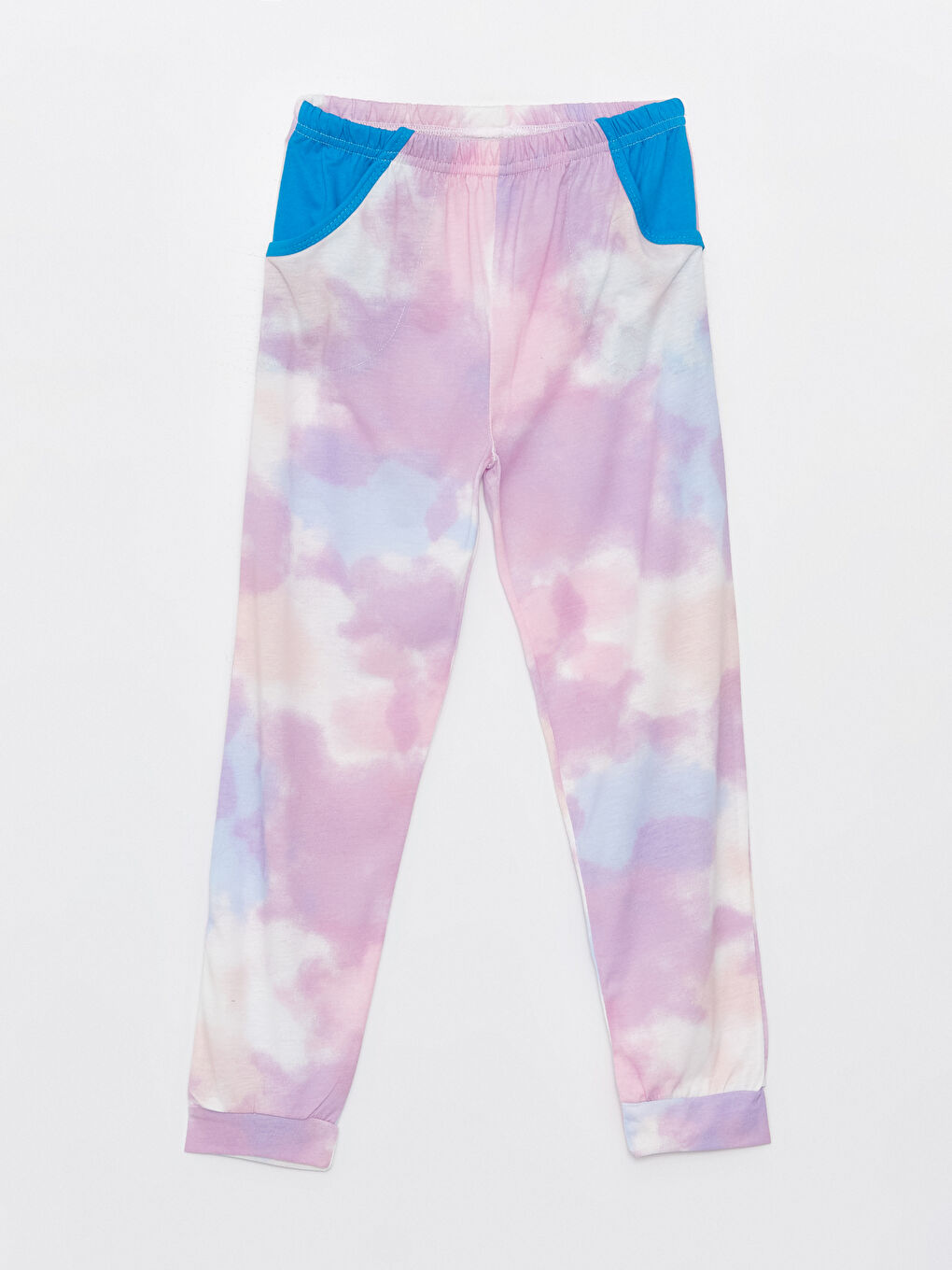 Mavi Bisiklet Yaka Baskılı Uzun Kollu Kız Çocuk Pijama Takımı-4