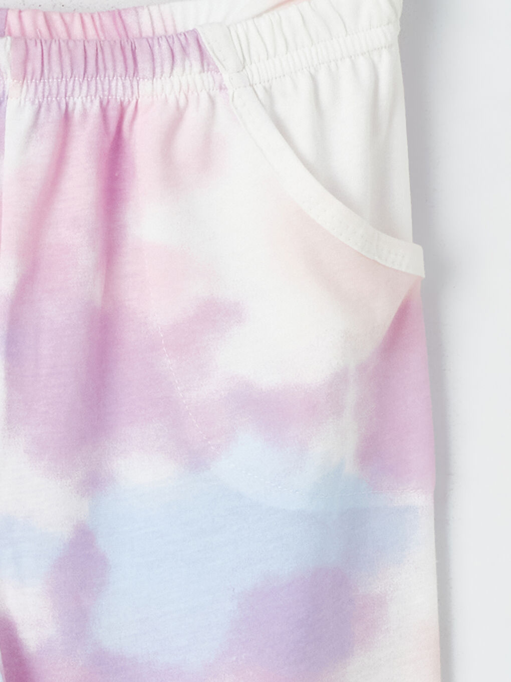 Ekru Bisiklet Yaka Baskılı Uzun Kollu Kız Çocuk Pijama Takımı-4