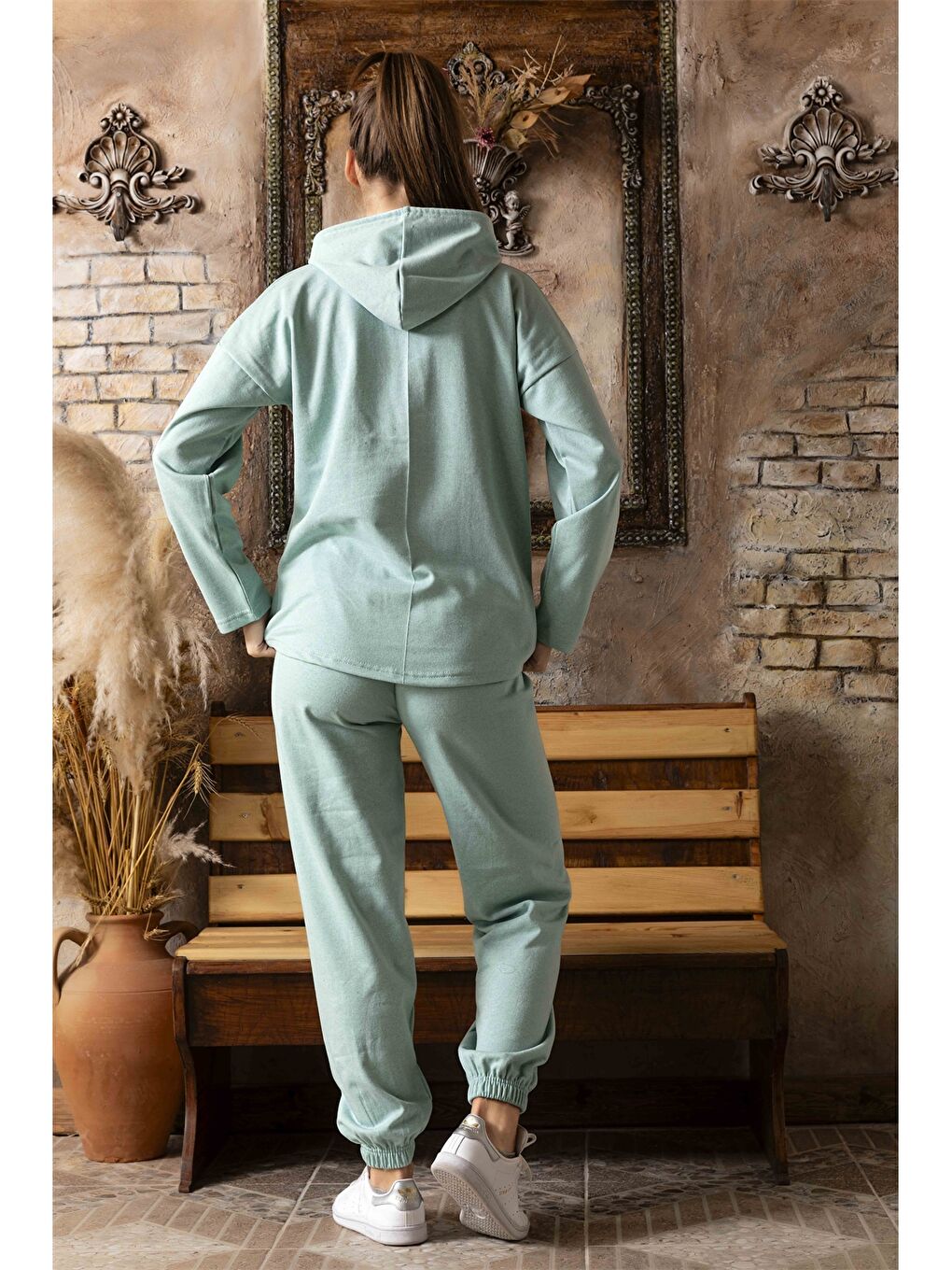 Yeşil Baskılı Kadın Eşofman Takımı-1