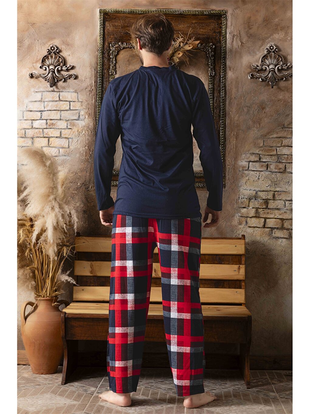 Lacivert Standart Kalıp Erkek Pijama Takım-2