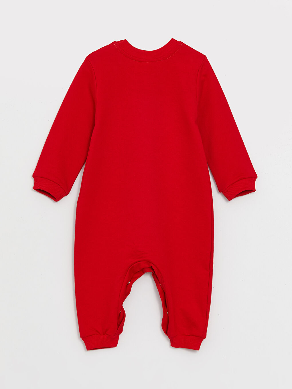 Kırmızı Bisiklet Yaka Uzun Kollu Yılbaşı Temalı Erkek Bebek Tulum ve Şapka-2