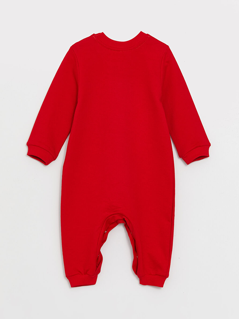 Kırmızı Bisiklet Yaka Uzun Kollu Yılbaşı Temalı Erkek Bebek Tulum ve Şapka-2