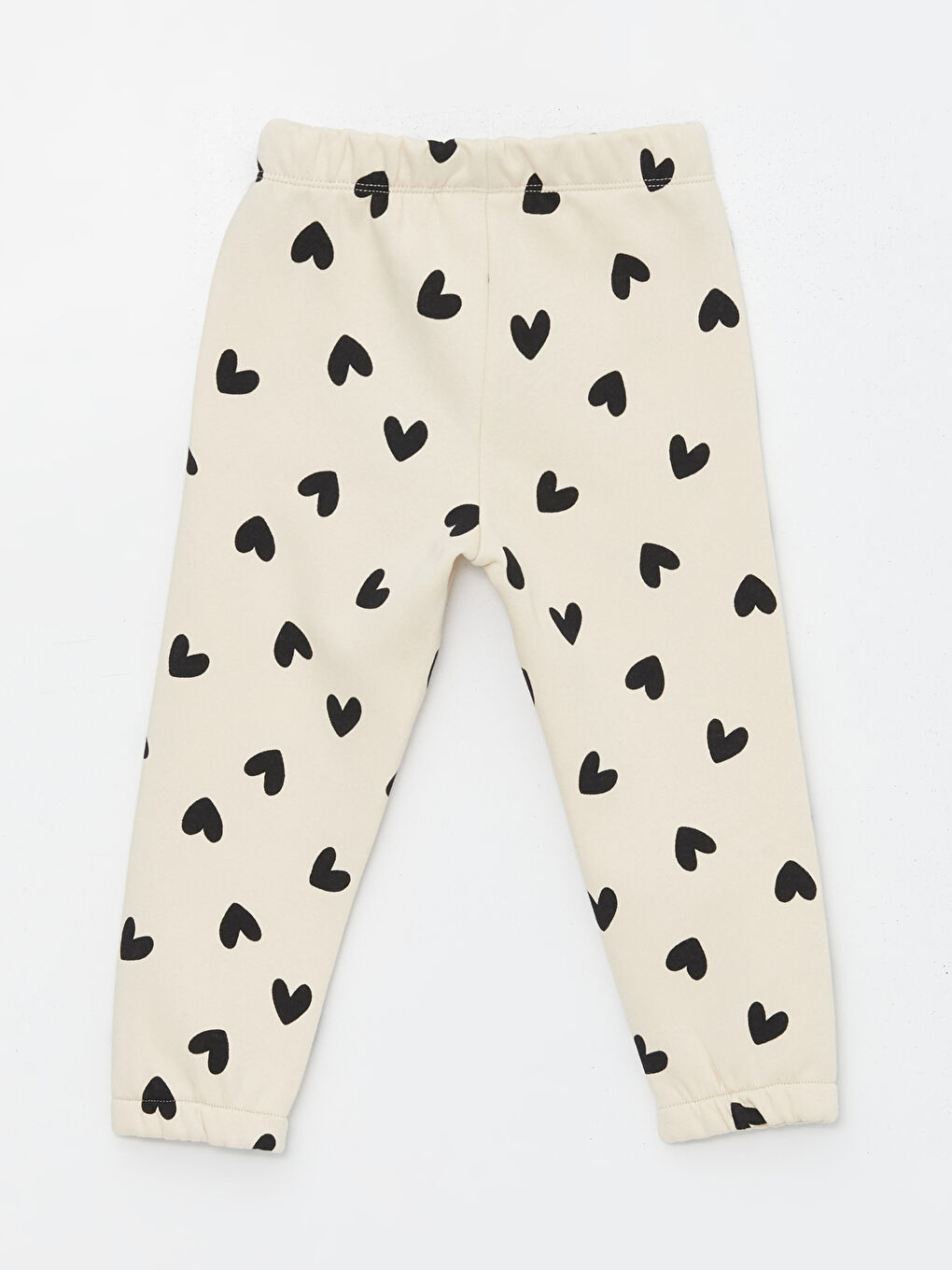 Ekru Beli Lastikli Baskılı Kız Bebek Eşofman Alt 2'li-2