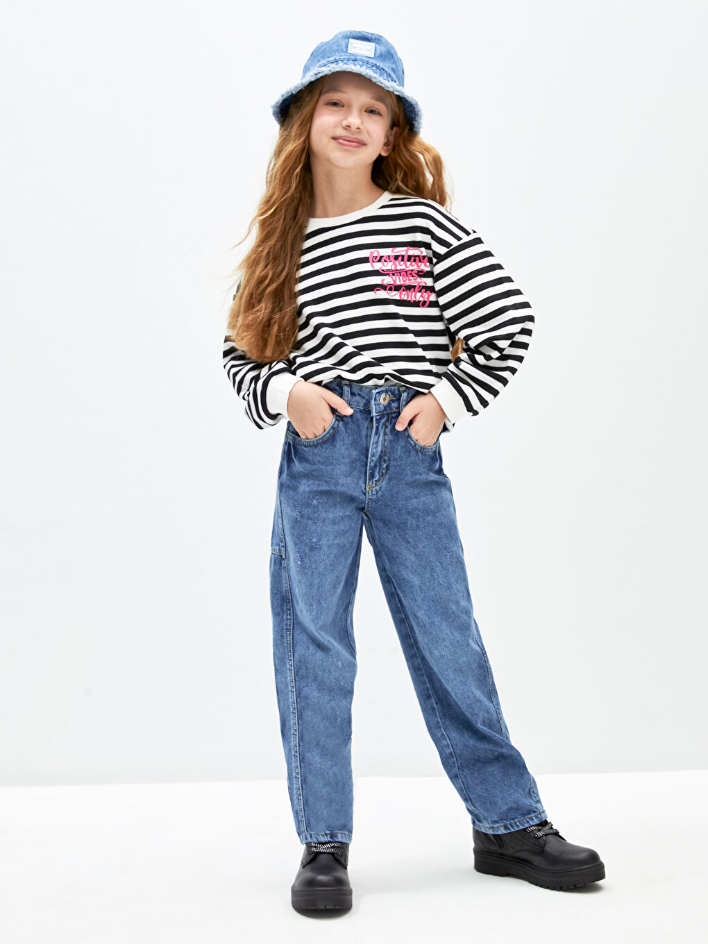 LCW Kids Balloon Fit Girl's Jean Trousers -W3K308Z4-H45