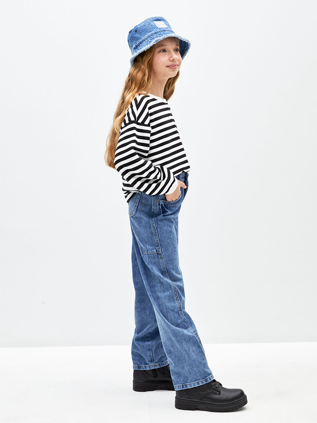 LCW Kids Balloon Fit Girl's Jean Trousers -W3K308Z4-H45
