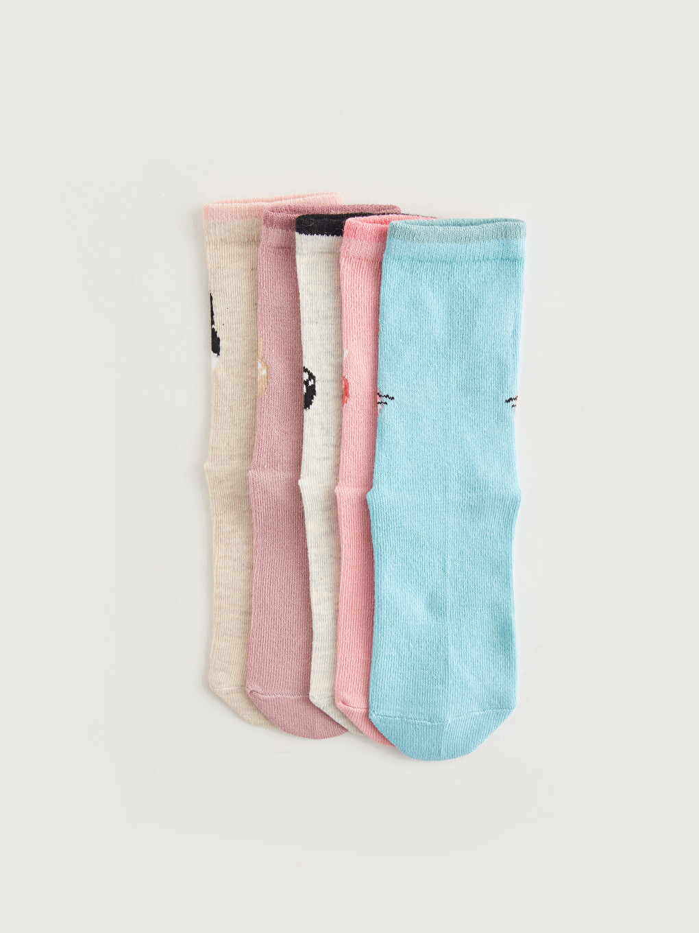 Patterned Girls' Ankle Socks 5 Pack-4