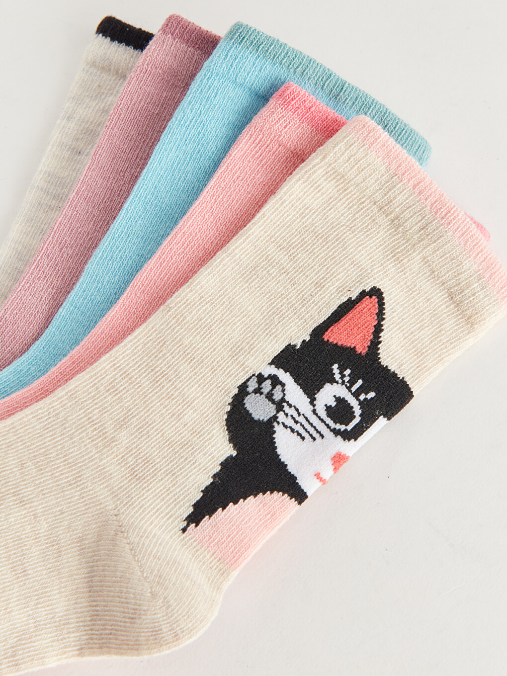Patterned Girls' Ankle Socks 5 Pack-5