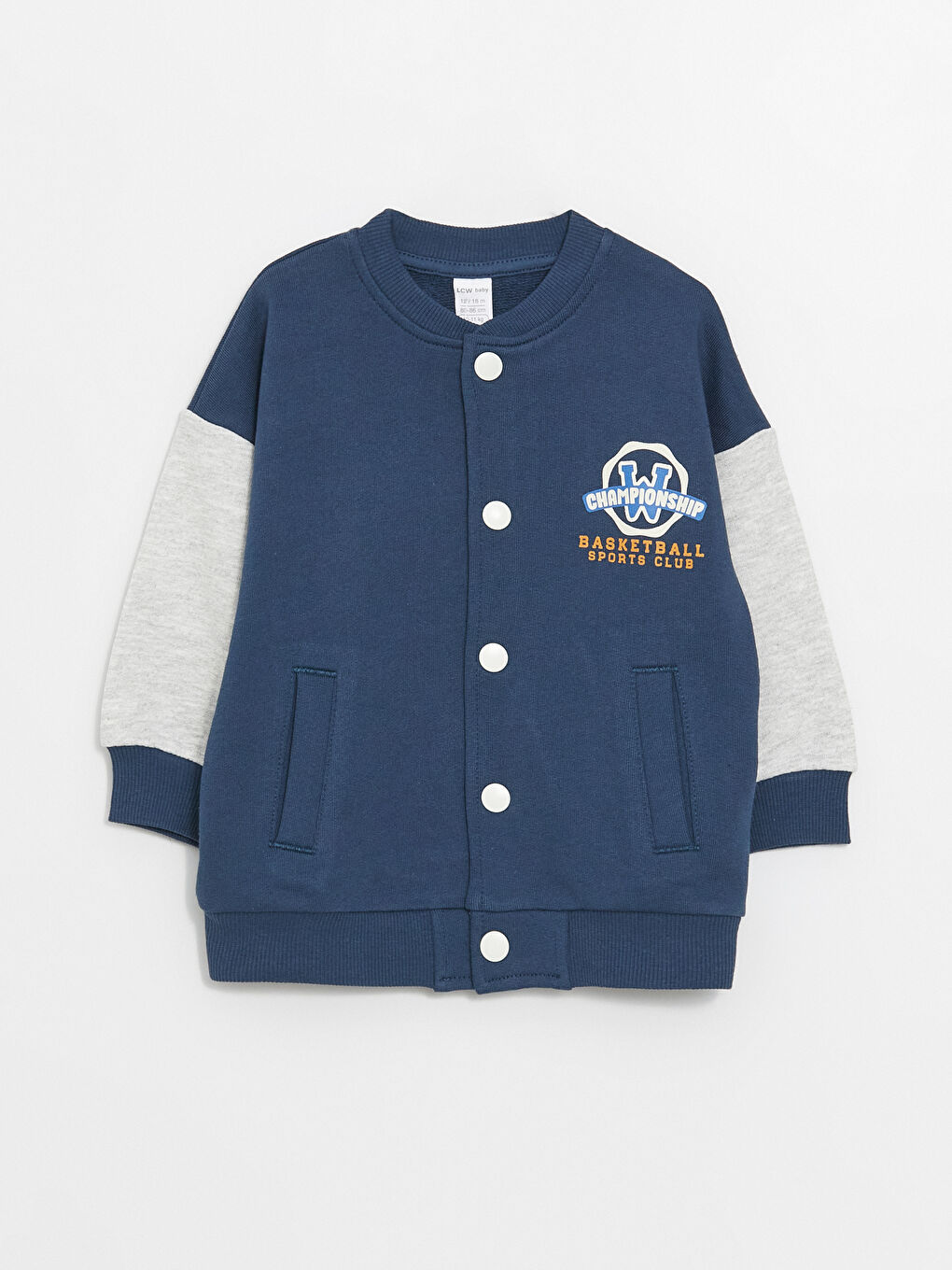 İndigo Kolej Yaka Uzun Kollu Erkek Bebek Bomber Ceket