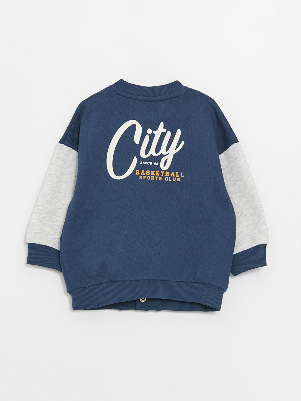 İndigo Kolej Yaka Uzun Kollu Erkek Bebek Bomber Ceket-2