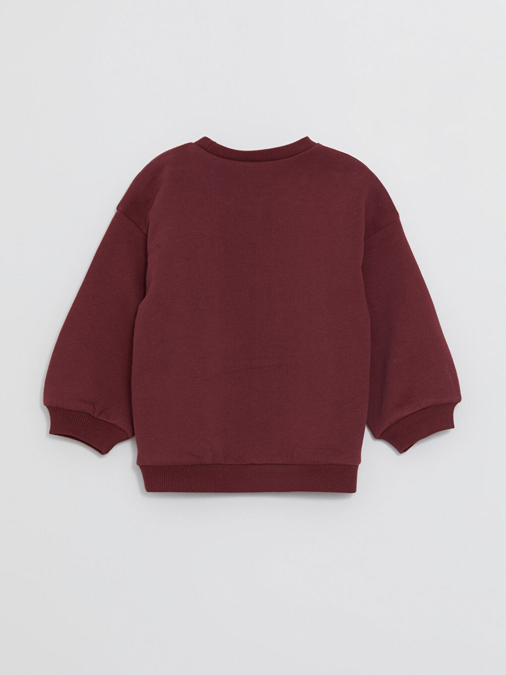 LCW baby Bordo Bisiklet Yaka Baskılı Kız Bebek Sweatshirt - 2