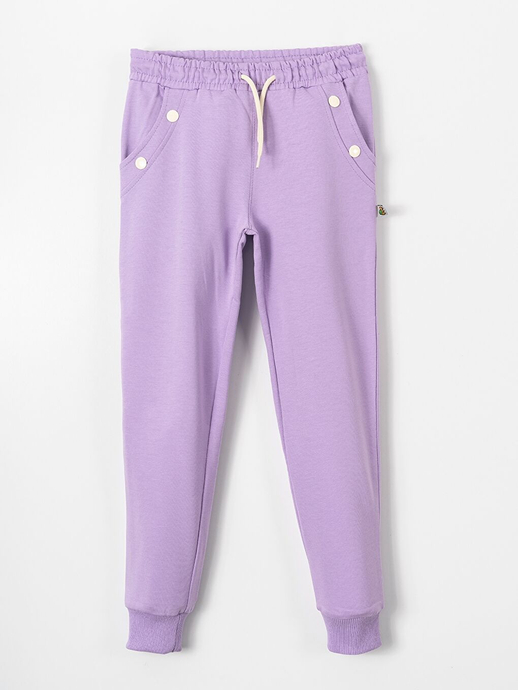 Lila Beli Lastikli Basic Kız Çocuk Eşofman Altı