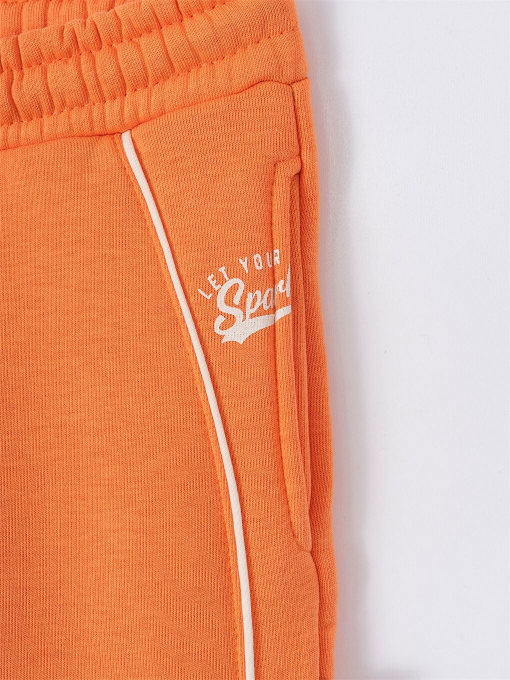 Turuncu Beli Lastikli Kız Çocuk Eşofman Altı-1