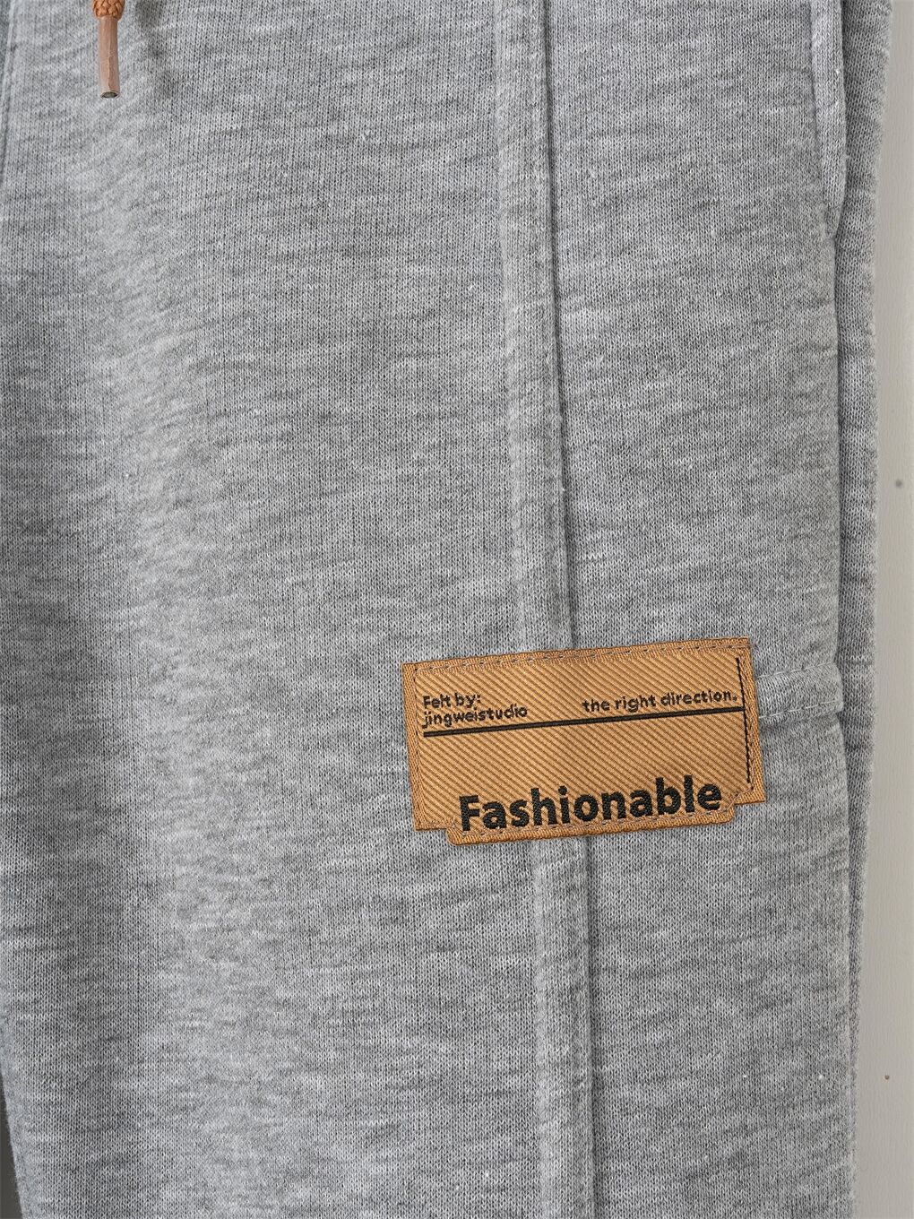 Gri Beli Lastikli Baskılı Erkek Çocuk Eşofman Altı-1