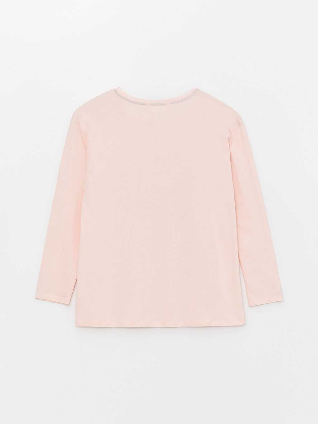 Pembe Bisiklet Yaka Baskılı Hamile Pijama Üst-1