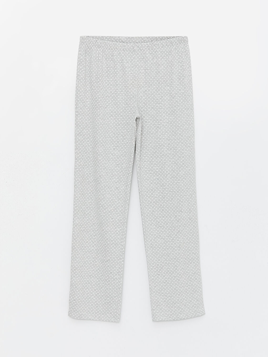 Gri Beli Lastikli Puantiyeli Kadın Pijama Altı-4