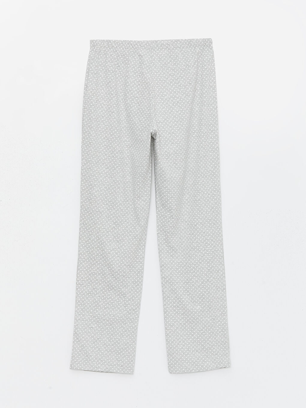 Gri Beli Lastikli Puantiyeli Kadın Pijama Altı-5