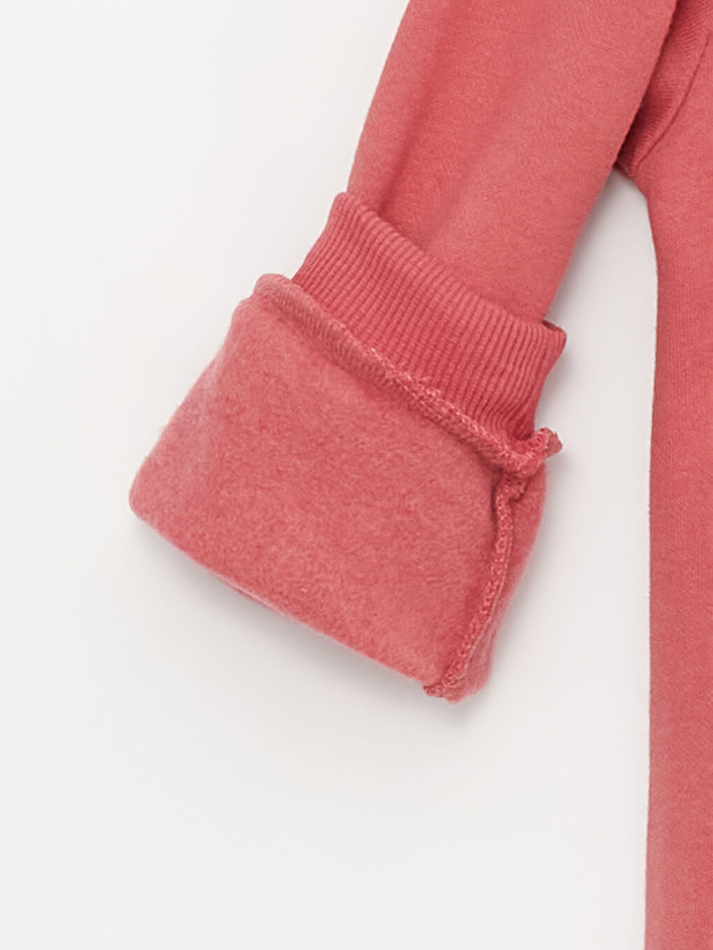 Pembe Bisiklet Yaka Uzun Kollu Baskılı Kız Bebek Sweatshirt ve Eşofman Alt 2'li Takım-5