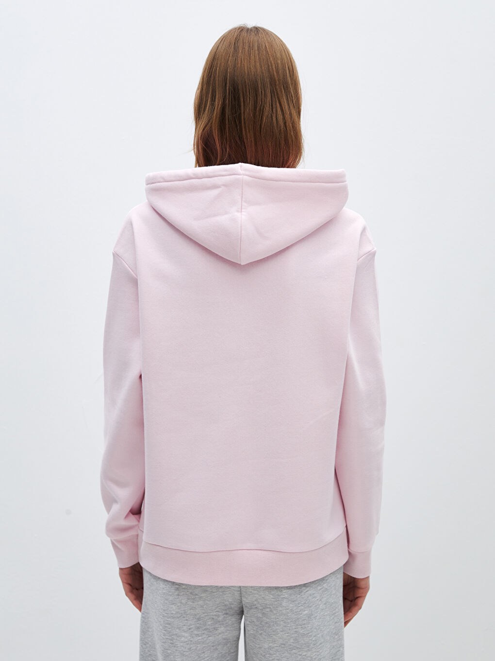 Pembe Barbie Baskılı Uzun Kollu Kadın Hoodie-4