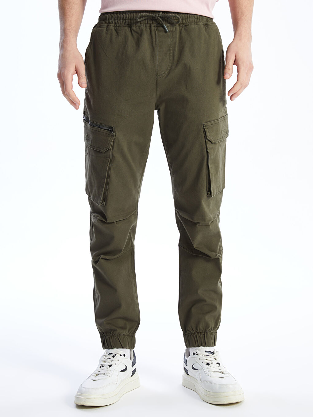 Haki Standart Kalıp Erkek Kargo Pantolon-2