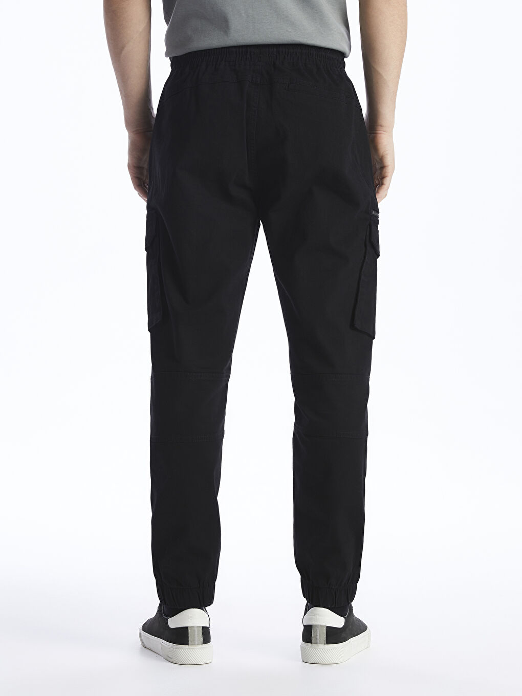 Siyah Standart Kalıp Erkek Kargo Pantolon-3