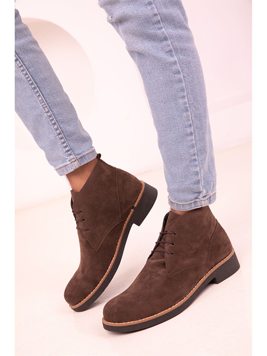 Kahverengi Süet Görünümlü Bağcıklı Erkek Bot-1