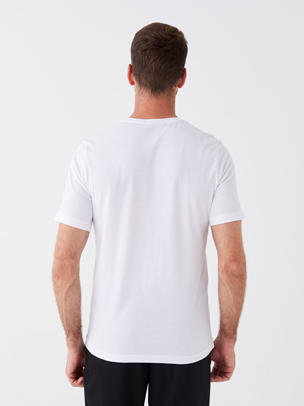 Beyaz Bisiklet Yaka Kısa Kollu 100.Yıl Atatürk Baskılı Erkek Tişört-4