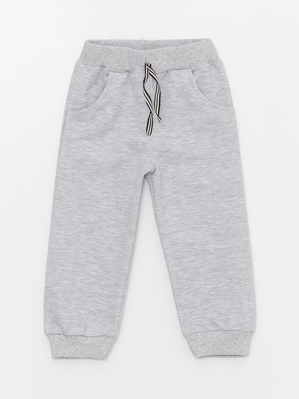 Gri Beli Lastikli Basic Erkek Bebek Eşofman Altı