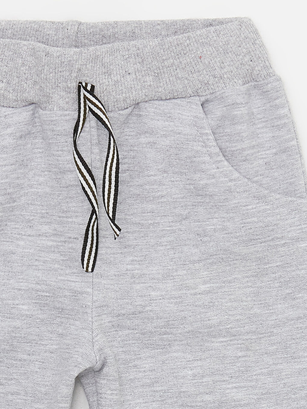 Gri Beli Lastikli Basic Erkek Bebek Eşofman Altı-2