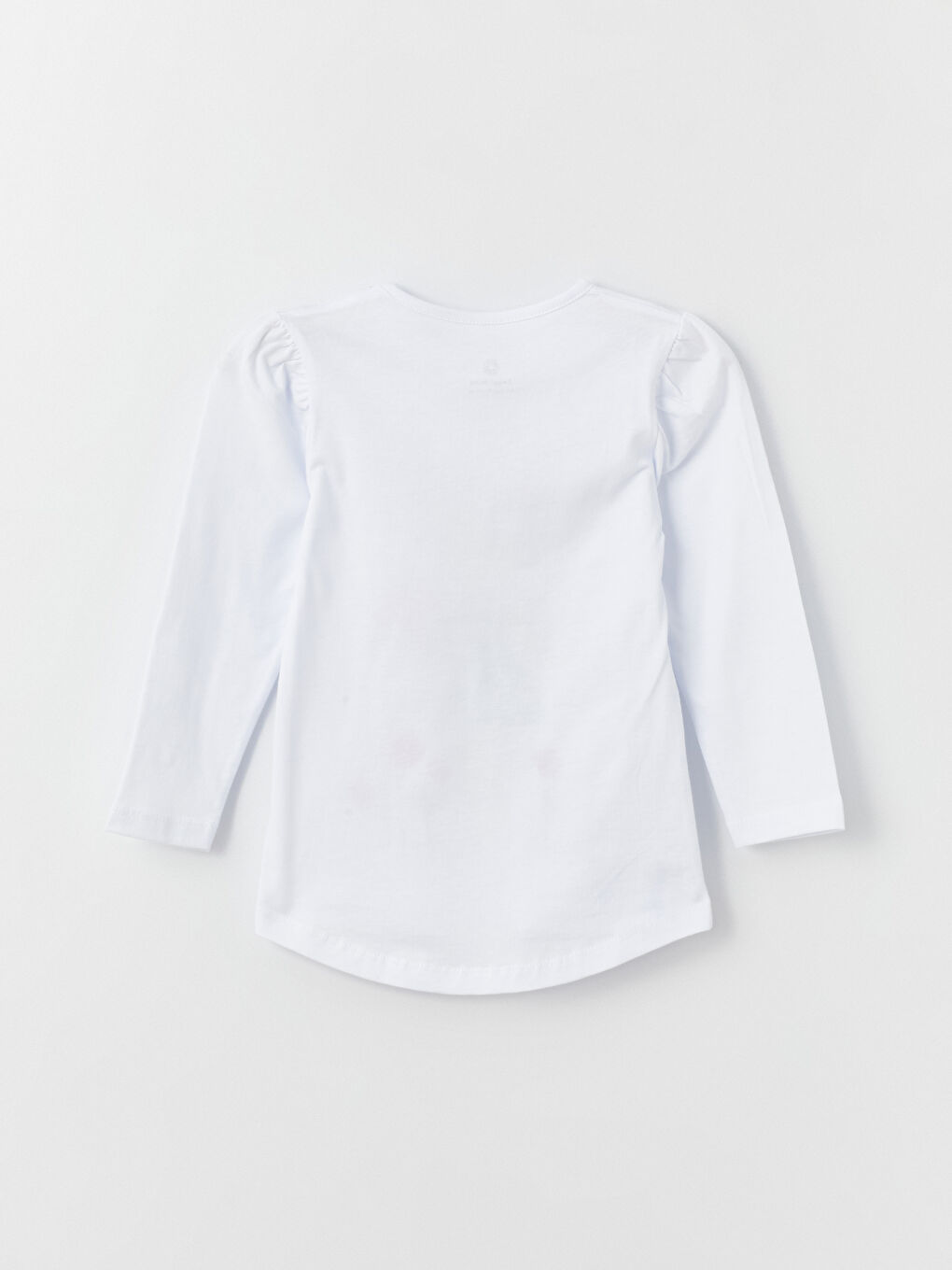 Beyaz Bisiklet Yaka Uzun Kollu Kız Bebek Tişört ve Tayt 2'li Takım-3