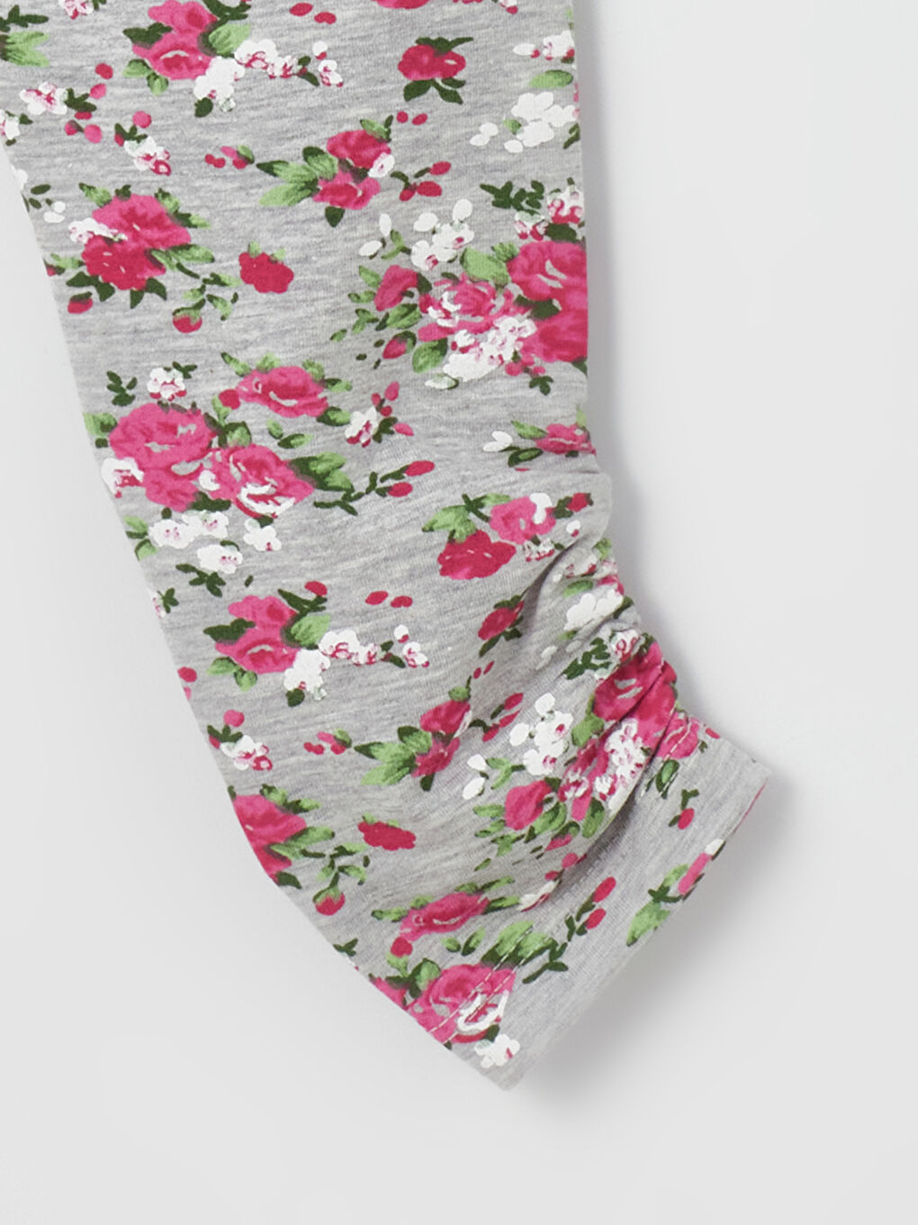 Beyaz Bisiklet Yaka Uzun Kollu Kız Bebek Tişört ve Tayt 2'li Takım-5