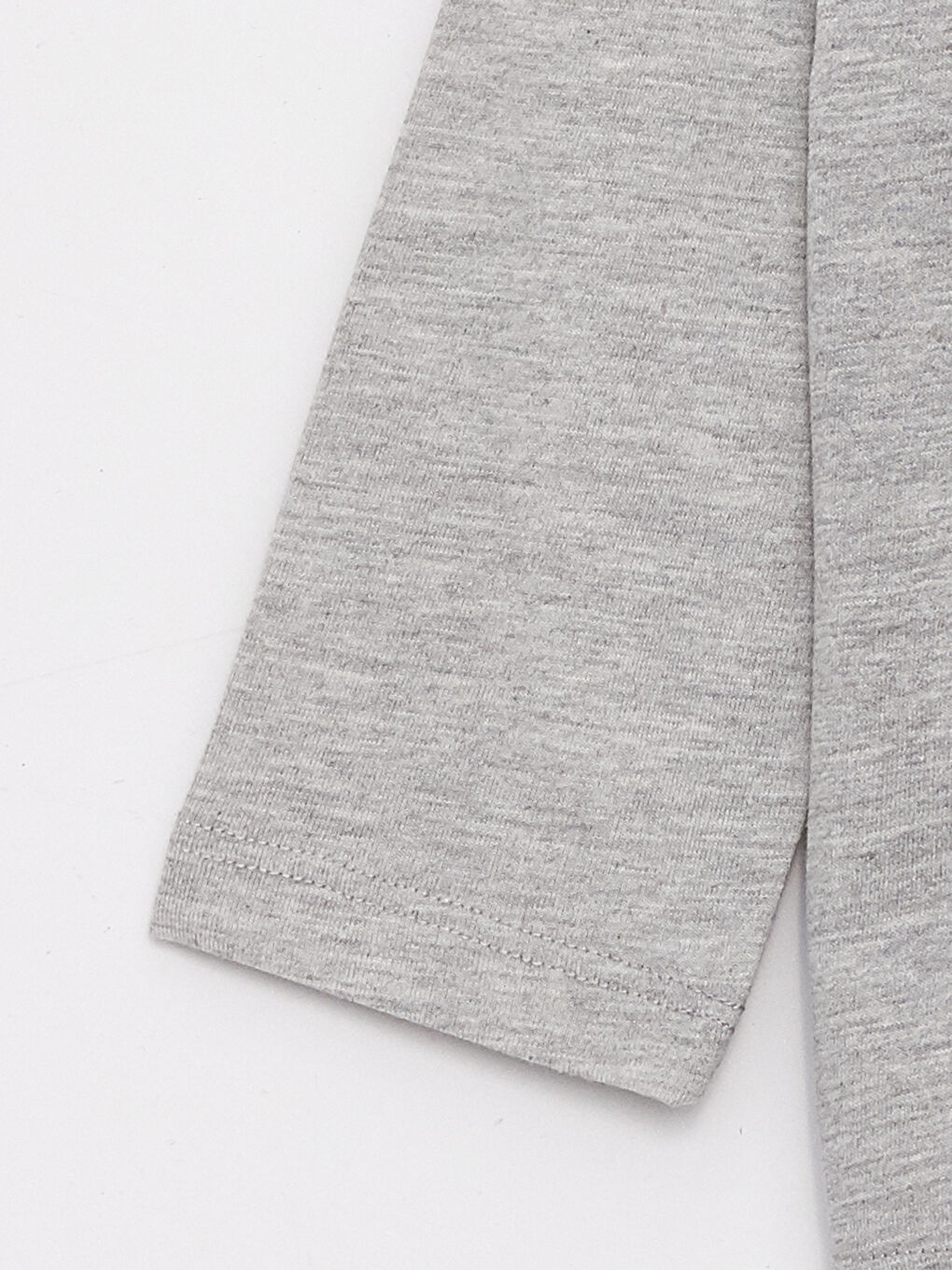 Gri Bisiklet Yaka Baskılı Uzun Kollu Erkek Bebek Tişört-4