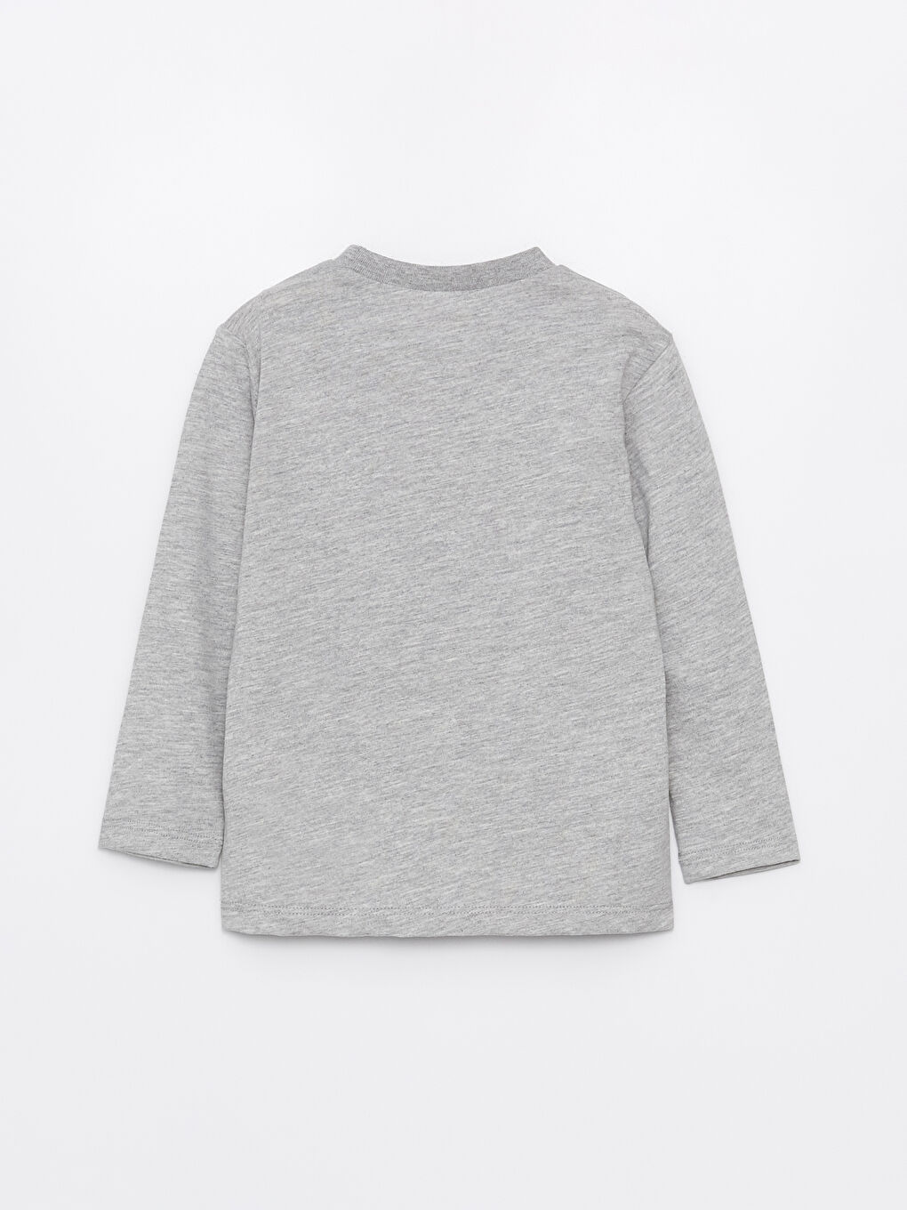 Gri Bisiklet Yaka Baskılı Uzun Kollu Erkek Bebek Tişört-4