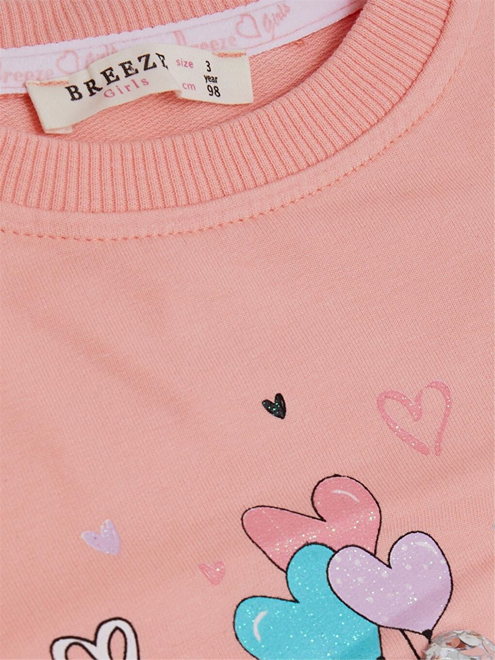 Breeze Turuncu Bisiklet Yaka Uzun Kollu Kız Bebek Sweatshirt - 2