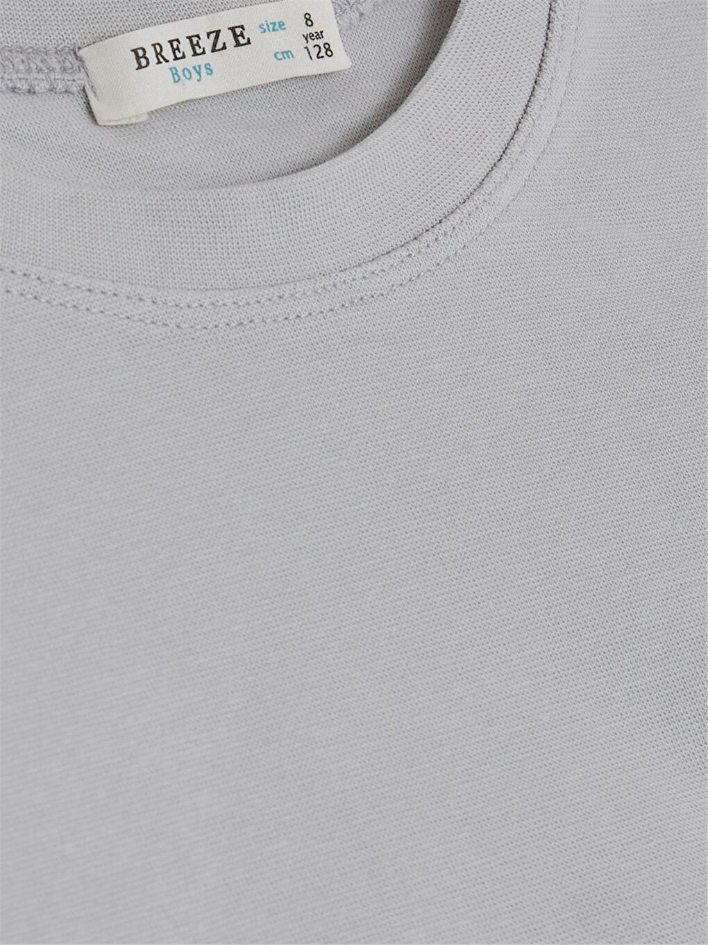 Gri Bisiklet Yaka Uzun Kollu Erkek Çocuk Sweatshirt-2