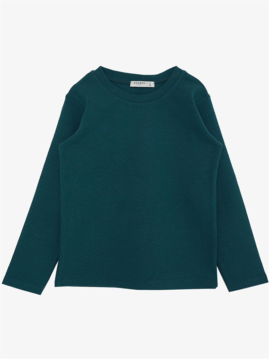 Yeşil Bisiklet Yaka Uzun Kollu Erkek Çocuk Sweatshirt