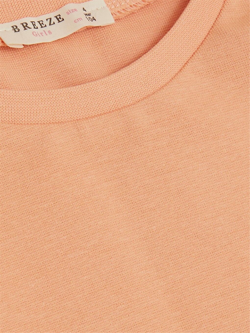 Turuncu Bisiklet Yaka Uzun Kollu Kız Bebek Tişört-2
