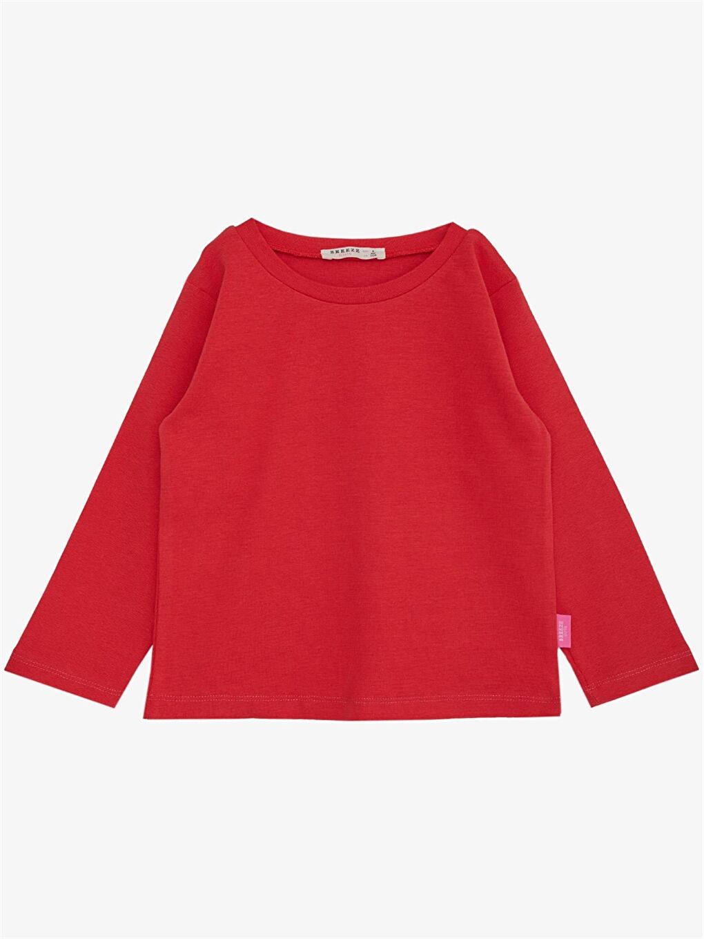 Kırmızı Bisiklet Yaka Uzun Kollu Kız Bebek Tişört