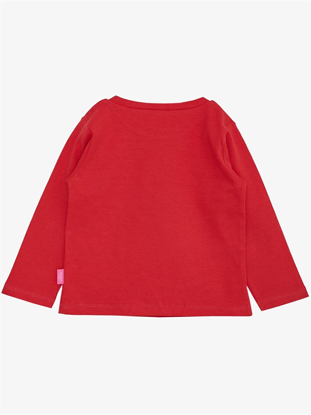 Kırmızı Bisiklet Yaka Uzun Kollu Kız Bebek Tişört-1