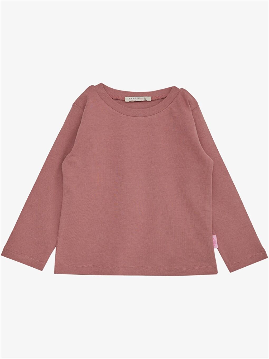 Pembe Bisiklet Yaka Uzun Kollu Kız Bebek Tişört