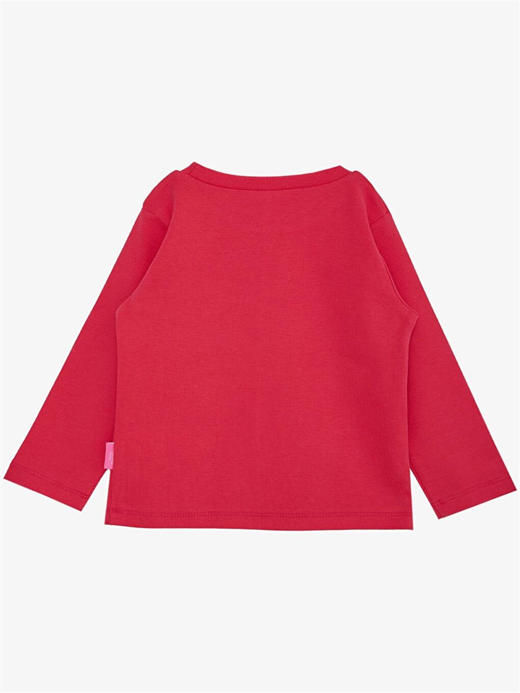 Fuşya Bisiklet Yaka Uzun Kollu Kız Bebek Tişört-1