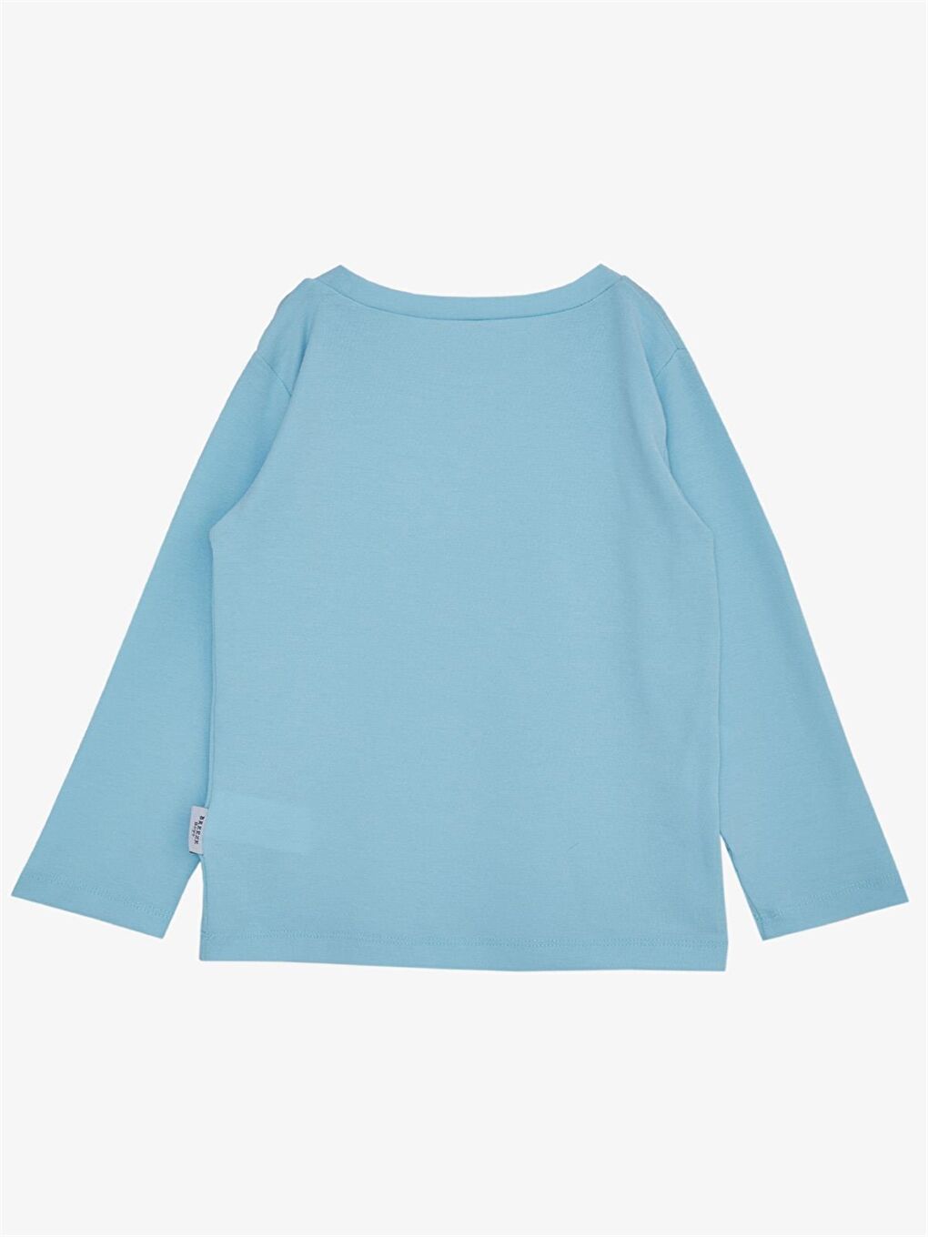 Turkuaz Bisiklet Yaka Uzun Kollu Erkek Bebek Tişört-1