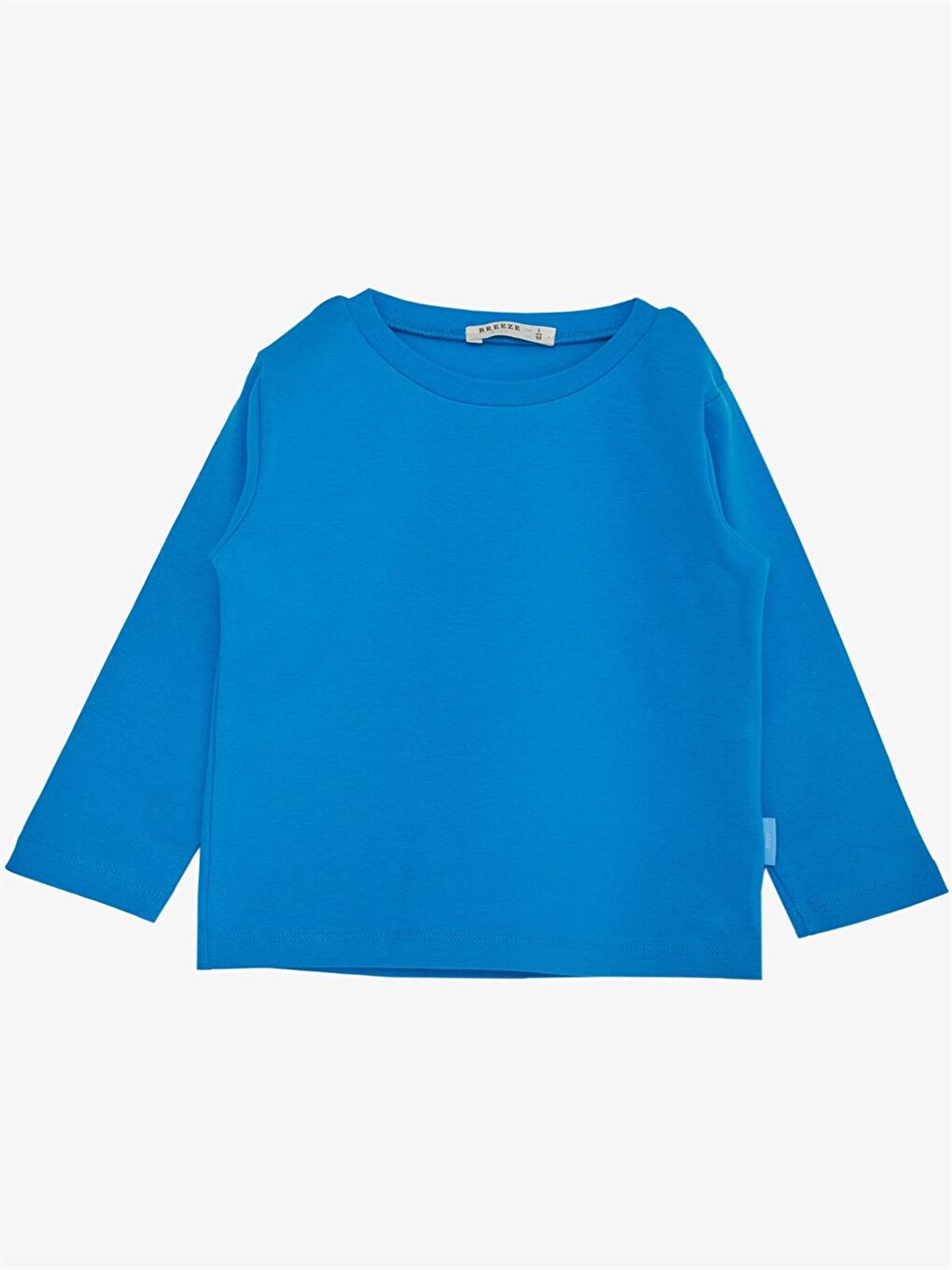 Mavi Bisiklet Yaka Uzun Kollu Erkek Bebek Tişört