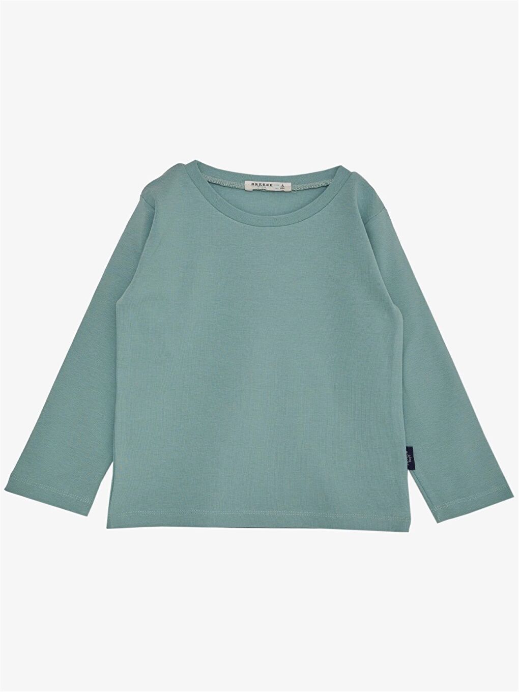 Yeşil Bisiklet Yaka Uzun Kollu Erkek Bebek Tişört