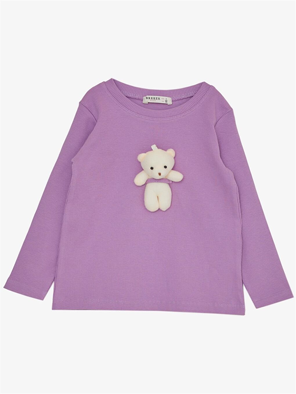 Lila Bisiklet Yaka Uzun Kollu Kız Bebek Takım 2'li-2